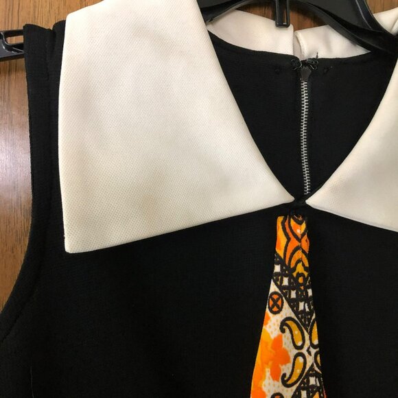 Hippie OOAK 70s Maxi Dress Paisley Orange Black Sz 10 Dress Empire Waist - Picture 4 of 8